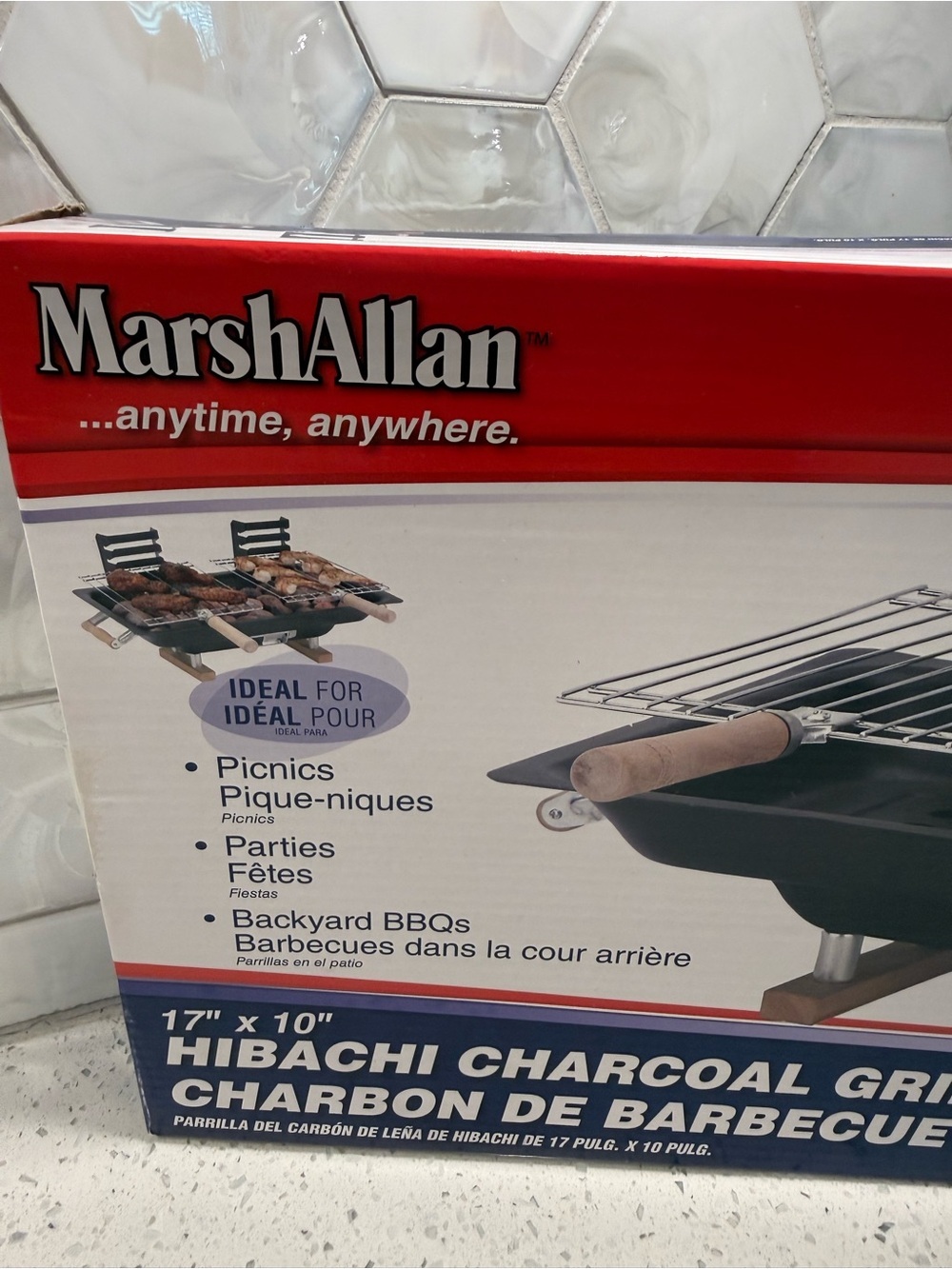 Marsh Allen 17” Hibachi Charcoal Grill Black Tabletop New & Campfire Cookbook - Picture 5 of 7